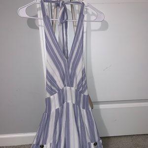 american eagle blue and white striped dress